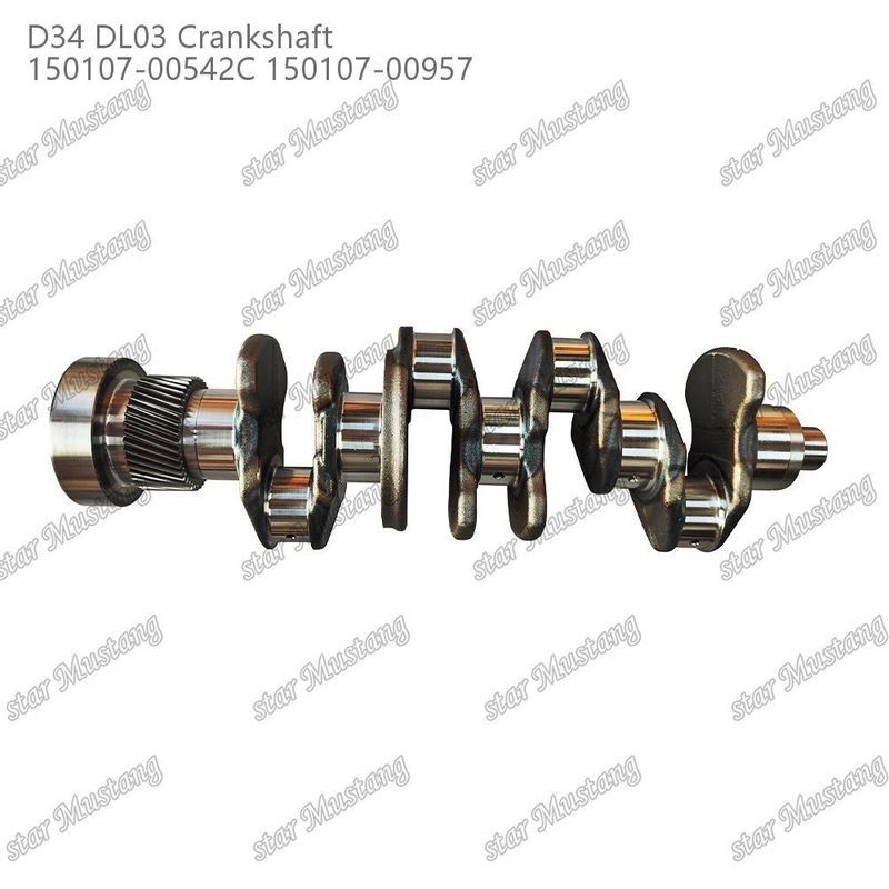 D34 DL03 엔진 크랑크 샤프트 150107-00542C 150107-00957 Doosan DAEWOO 엔진 예비 부품