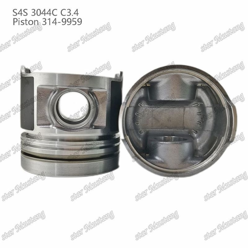 S4S 3044C C3.4 825 엔진 피스톤 알핀 챔버 크기 53mm 60mm 오일 링 4mm 314-9959 미쓰비시 엔진 예비 부품