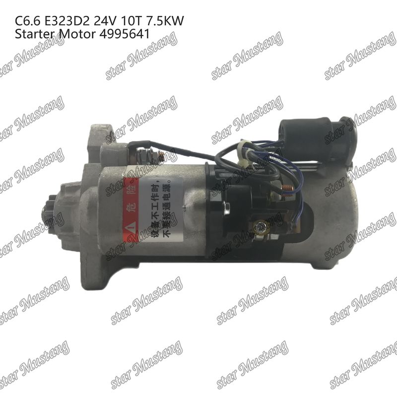엔진 시작 모터 C6.6 E323D2 24V 10T 7.5KW 4995641 Caterpillar 엔진 예비 부품