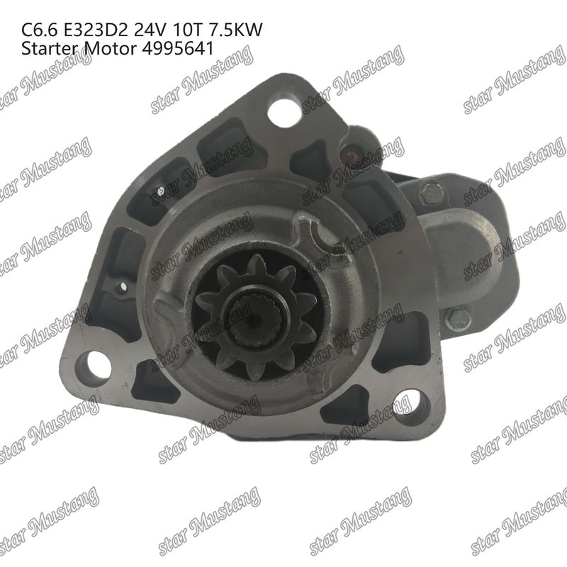 엔진 시작 모터 C6.6 E323D2 24V 10T 7.5KW 4995641 Caterpillar 엔진 예비 부품
