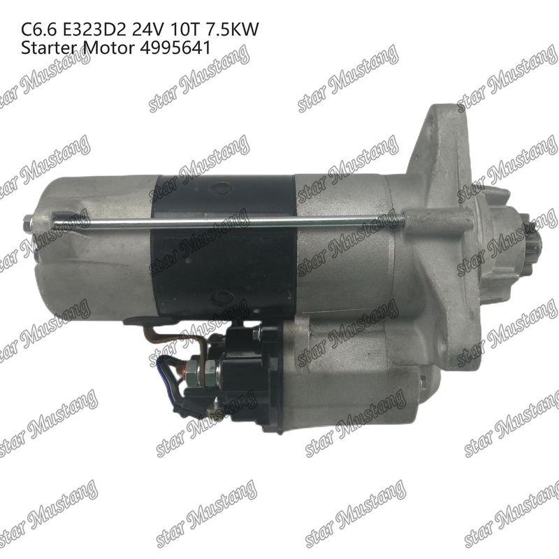 엔진 시작 모터 C6.6 E323D2 24V 10T 7.5KW 4995641 Caterpillar 엔진 예비 부품