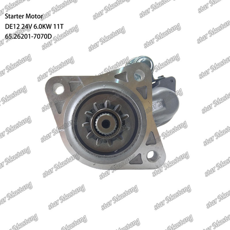 DE12 엔진 시작 모터 24V 6.0KW 11T 65.26201-7070D 도산 데우 엔진 예비 부품