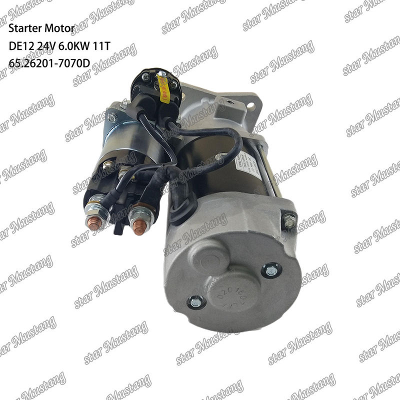 DE12 엔진 시작 모터 24V 6.0KW 11T 65.26201-7070D 도산 데우 엔진 예비 부품