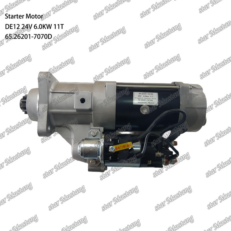 DE12 엔진 시작 모터 24V 6.0KW 11T 65.26201-7070D 도산 데우 엔진 예비 부품