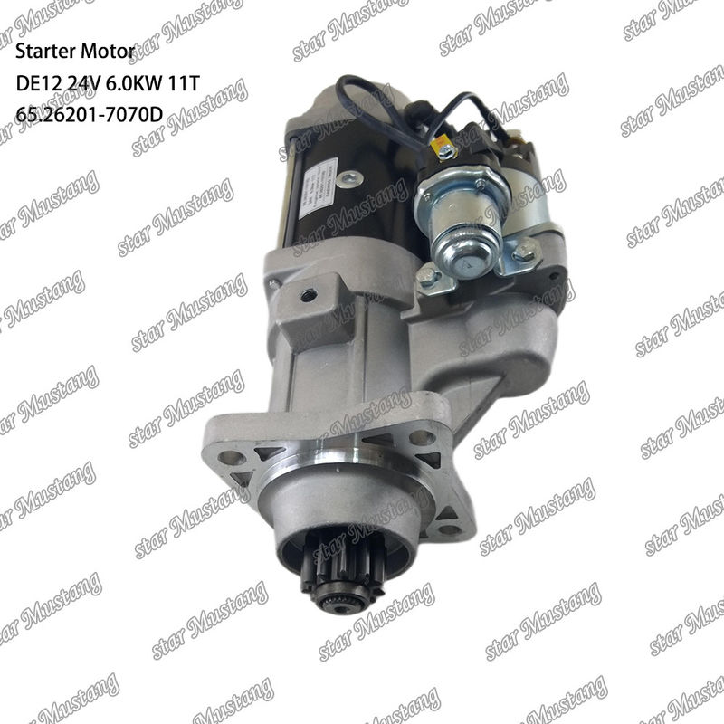 DE12 엔진 시작 모터 24V 6.0KW 11T 65.26201-7070D 도산 데우 엔진 예비 부품