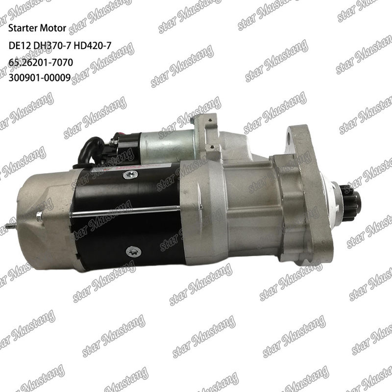 DE12 DH370-7 HD420-7 엔진 시작 모터 24V 11T 9KW 65.26201-7070 300901-00009 도산 데우 엔진 예비 부품