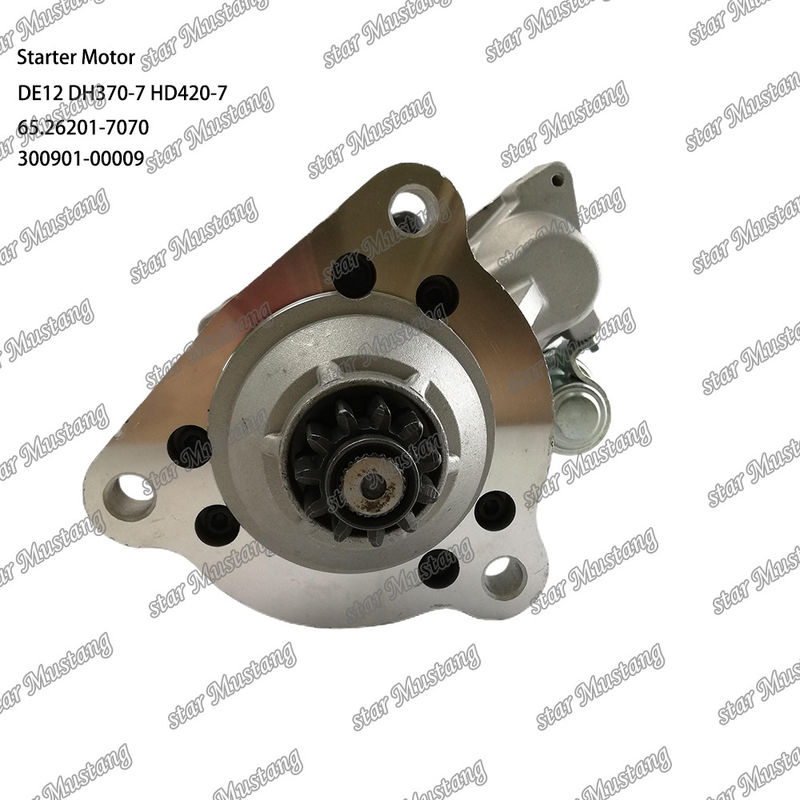 DE12 DH370-7 HD420-7 엔진 시작 모터 24V 11T 9KW 65.26201-7070 300901-00009 도산 데우 엔진 예비 부품