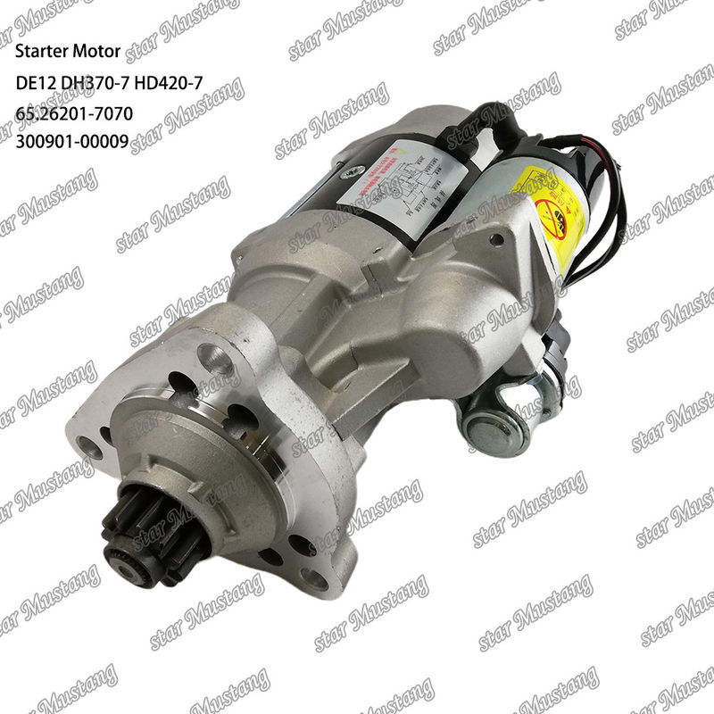 DE12 DH370-7 HD420-7 엔진 시작 모터 24V 11T 9KW 65.26201-7070 300901-00009 도산 데우 엔진 예비 부품