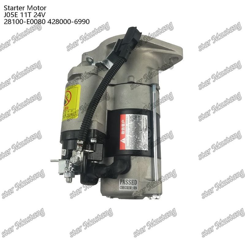 J05E 엔진 시작 모터 11T 24V 28100-E0080 428000-6990 HINO 엔진 예비 부품