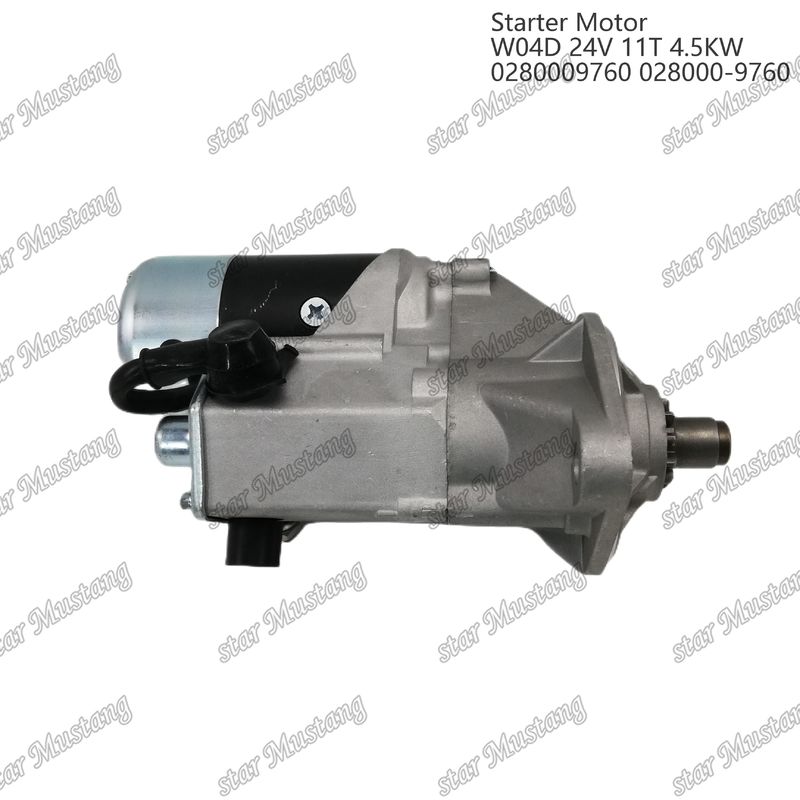 W04D 엔진 시작 모터 24V 11T 4.5KW 0280009760 028000-9760 HINO 엔진 예비 부품