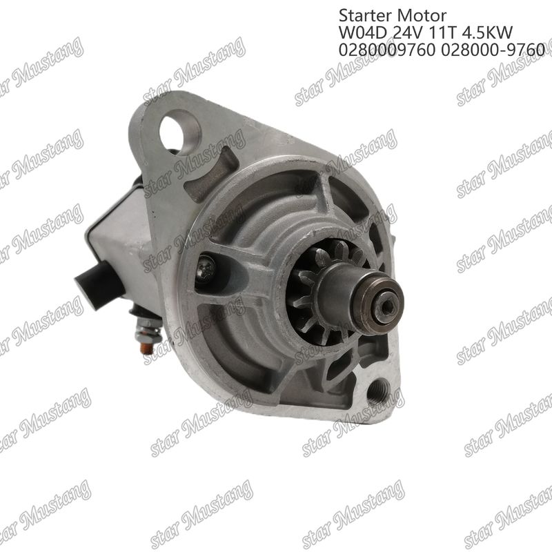 W04D 엔진 시작 모터 24V 11T 4.5KW 0280009760 028000-9760 HINO 엔진 예비 부품