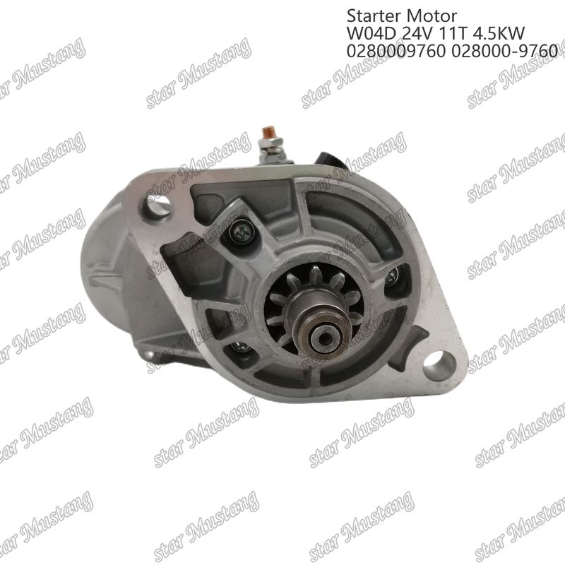 W04D 엔진 시작 모터 24V 11T 4.5KW 0280009760 028000-9760 HINO 엔진 예비 부품