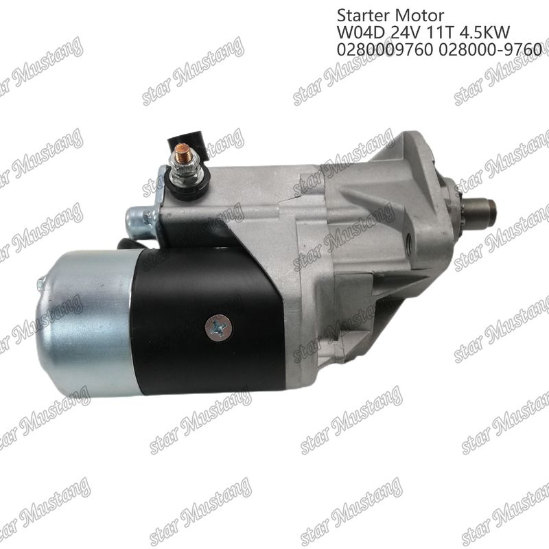 W04D 엔진 시작 모터 24V 11T 4.5KW 0280009760 028000-9760 HINO 엔진 예비 부품