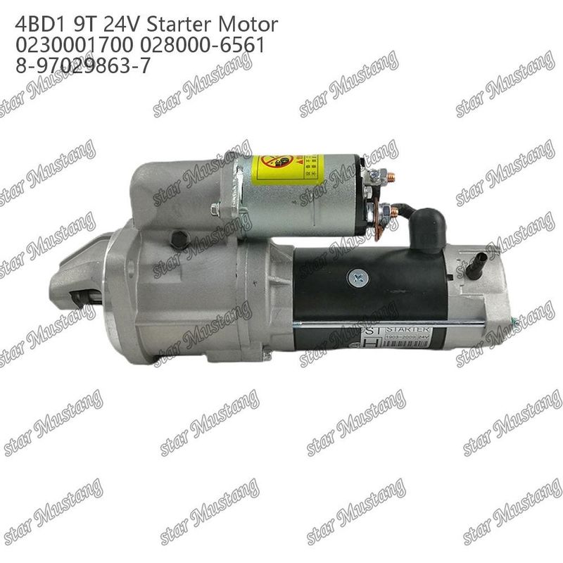 4BD1 엔진 시작 모터 24V 0230001700 028000-6561 8-97029863-7 ISUZU 엔진 예비 부품