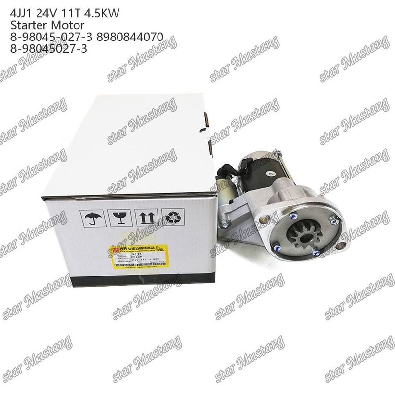 4JJ1 엔진 시작 모터 24V 11T 4.5KW 8-98045-027-3 8980844070 8-98045027-3 ISUZU 엔진 예비 부품