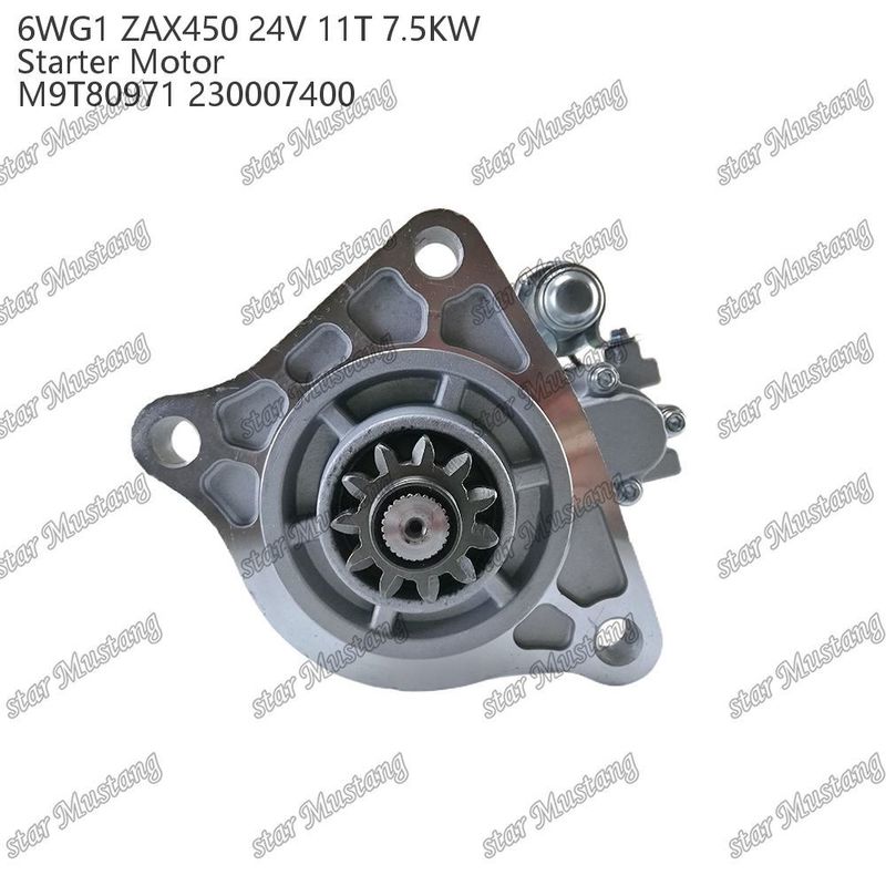 6WG1 ZAX450 엔진 시작 모터 24V 11T 7.5KW DI형 M9T80971 230007400 ISUZU 엔진 예비 부품
