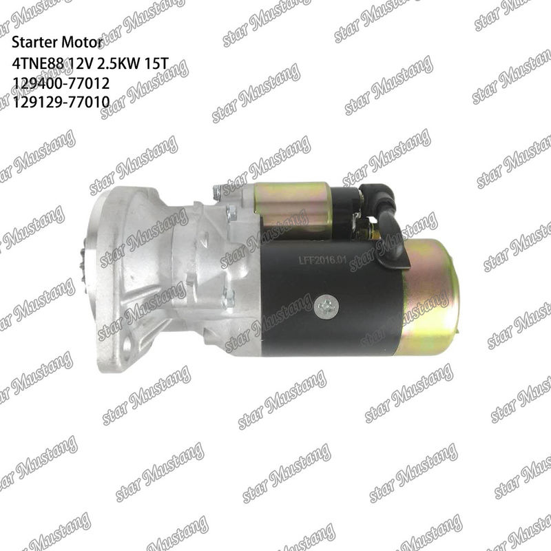 4TNE88 엔진 시작 모터 12V 2.5KW 15T 129400-77012 129129-77010 YANMAR 엔진 예비 부품